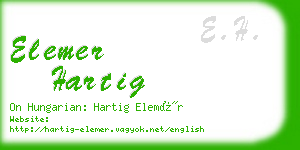 elemer hartig business card